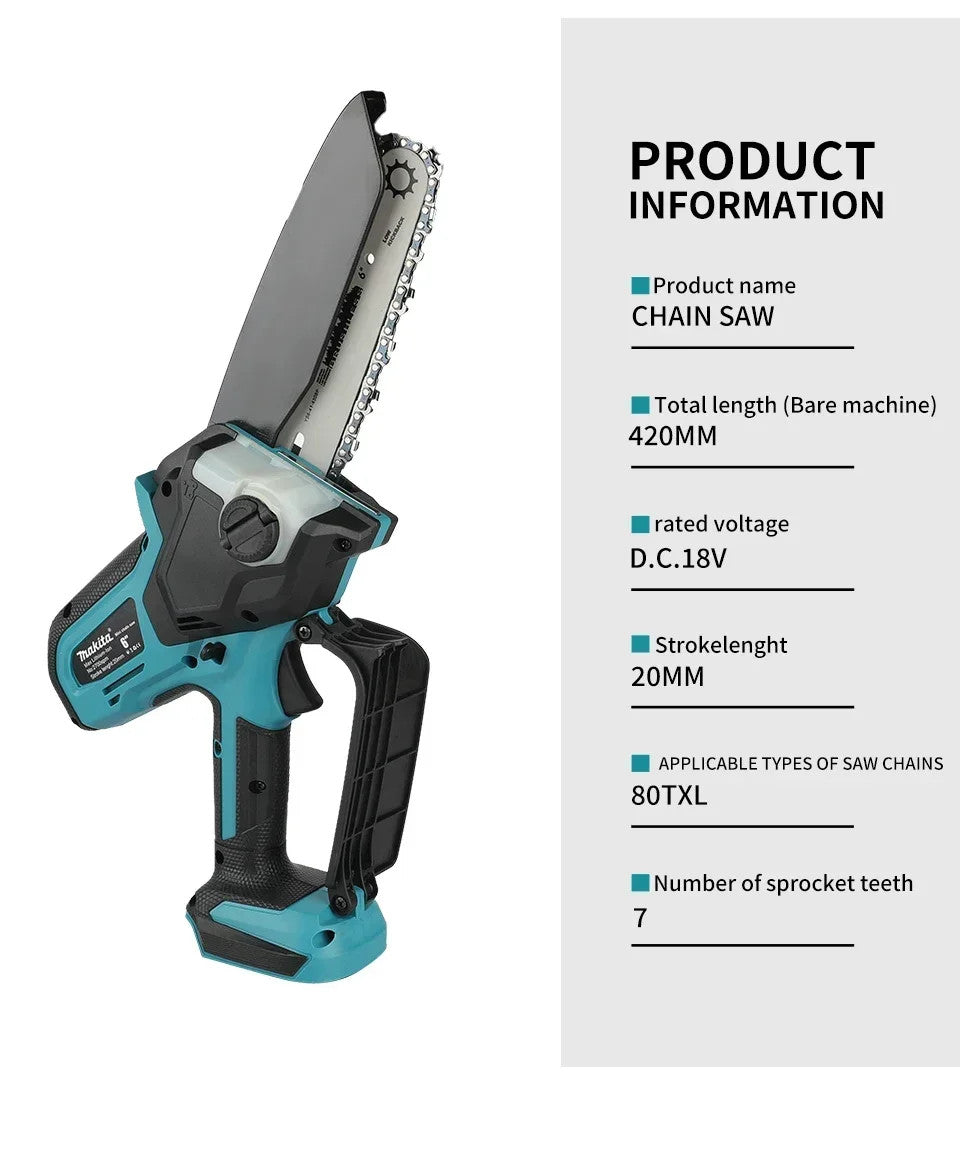 Makita Cordless Chainsaw – Handheld, Garden & Wood Pruning