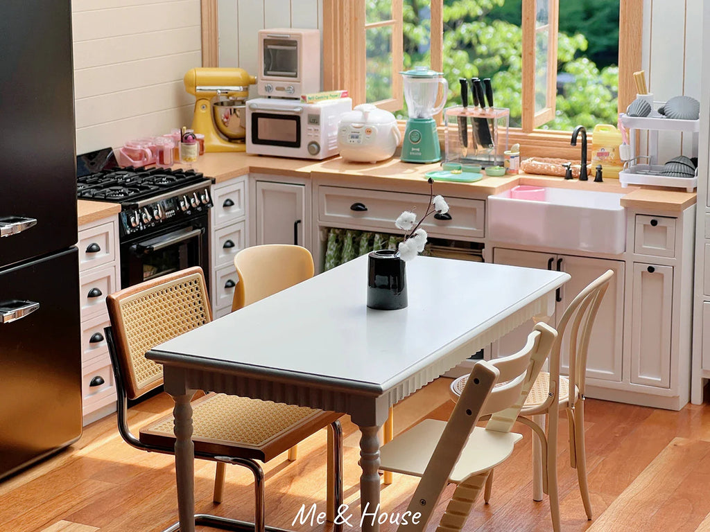 1:6 Dollhouse Miniature Dining Table – Vintage Mini Furniture