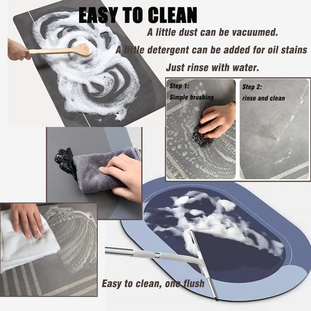 Modern Minimalist Diatomaceous Bathroom Mat Super Absorbent Non Slip Bathroom