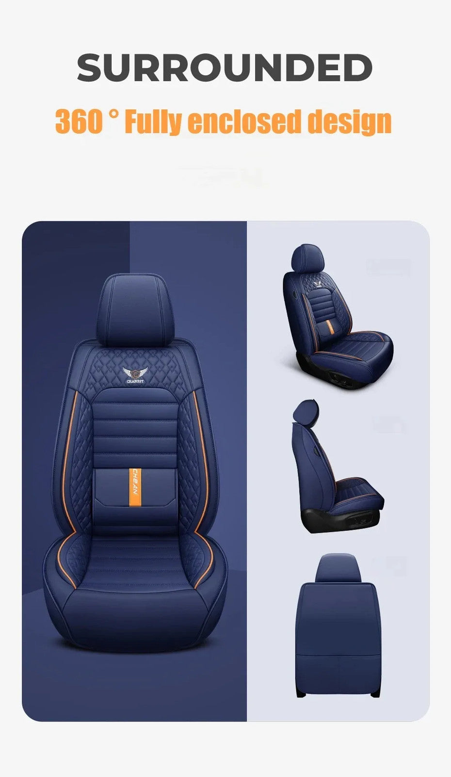 Ultra-Comfy & Durable Full-Wrap Leather Car Seat Covers – Premium
