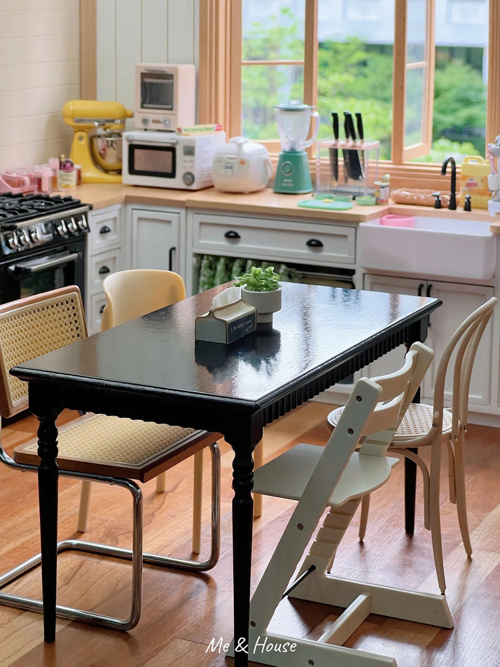 1:6 Dollhouse Miniature Dining Table – Vintage Mini Furniture
