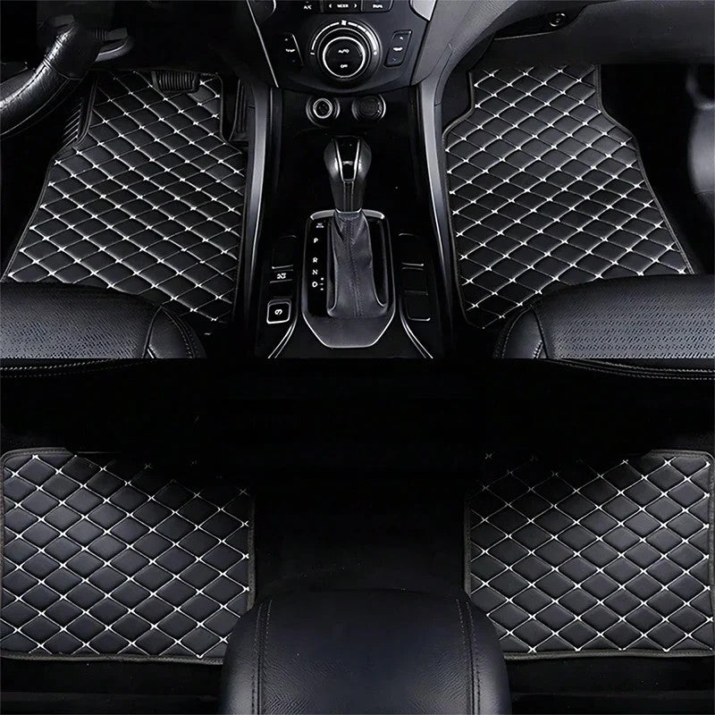 4Pcs Universal Car Mats for RHD Vehicles - PVC Leather Quilted Waterproof