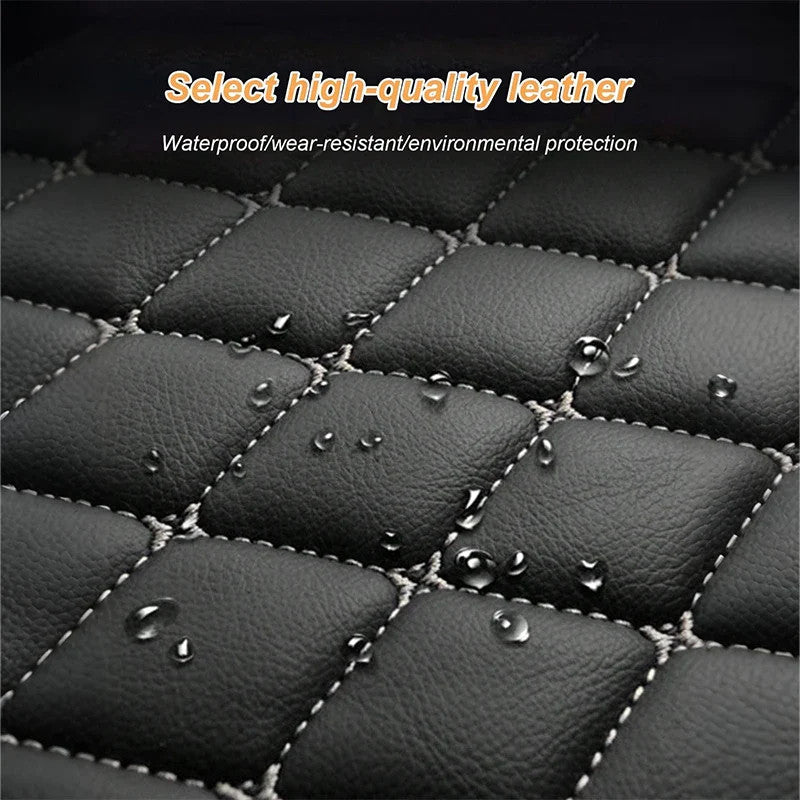4Pcs Universal Car Mats for RHD Vehicles - PVC Leather Quilted Waterproof