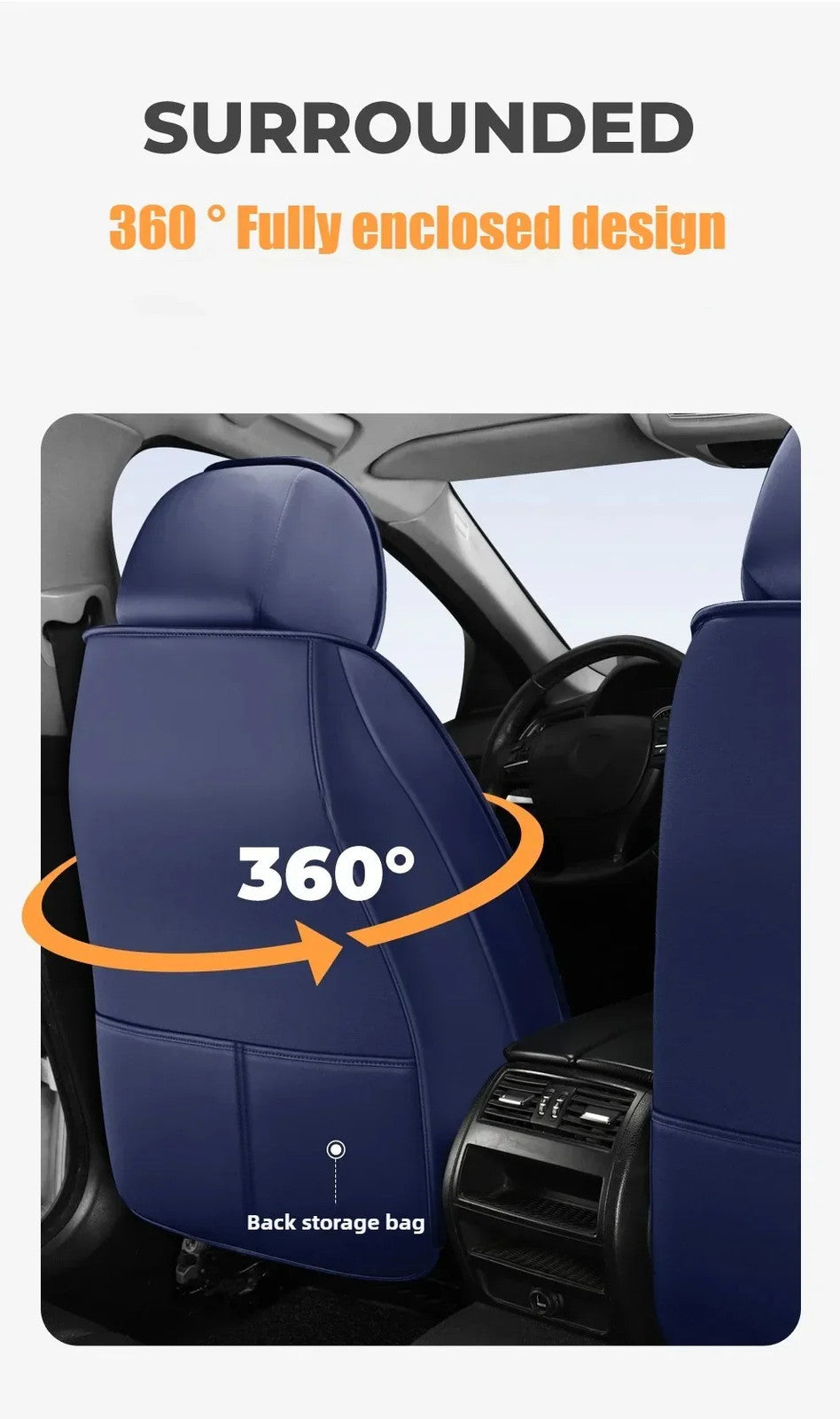 Ultra-Comfy & Durable Full-Wrap Leather Car Seat Covers – Premium