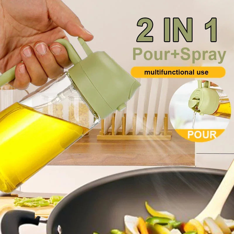 Pour and Spray Oil Dispenser Bottle – High Capacity Kitchen Fryer for Olive Oil