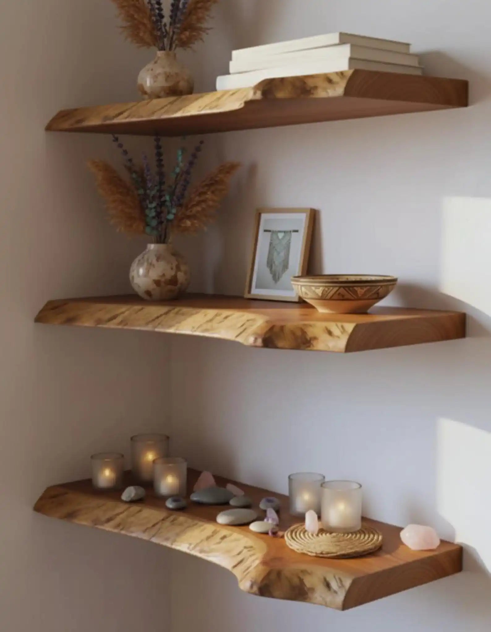 Contemporary floating shelf wood live edge walnut shelf handmade wood floating shelves modern minimalist home decor rustic wall