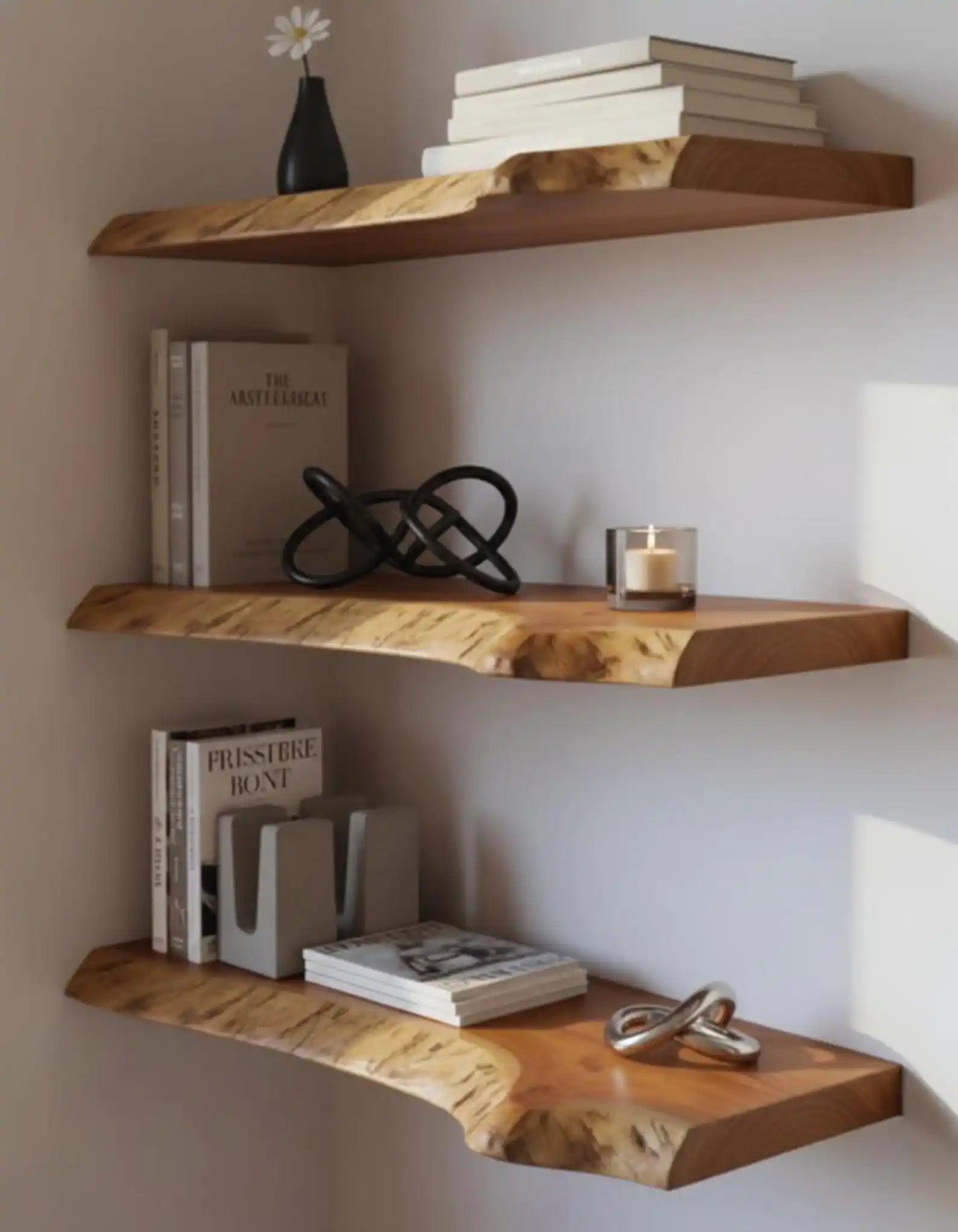 Contemporary floating shelf wood live edge walnut shelf handmade wood floating shelves modern minimalist home decor rustic wall