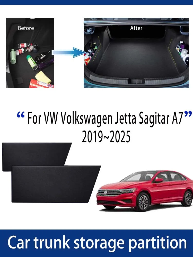 Car Accessories For VW Volkswagen Jetta Sagitar A7 2019~2025 Trunk Storage Partition Multifunction Storage Auto Interior Parts