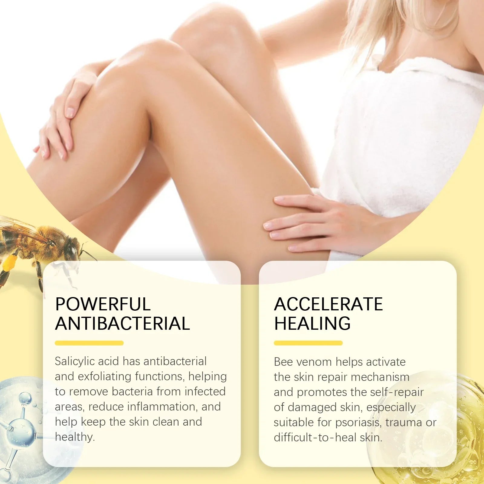 Bee Venom Body Cream 60g for Dry Skin Relief