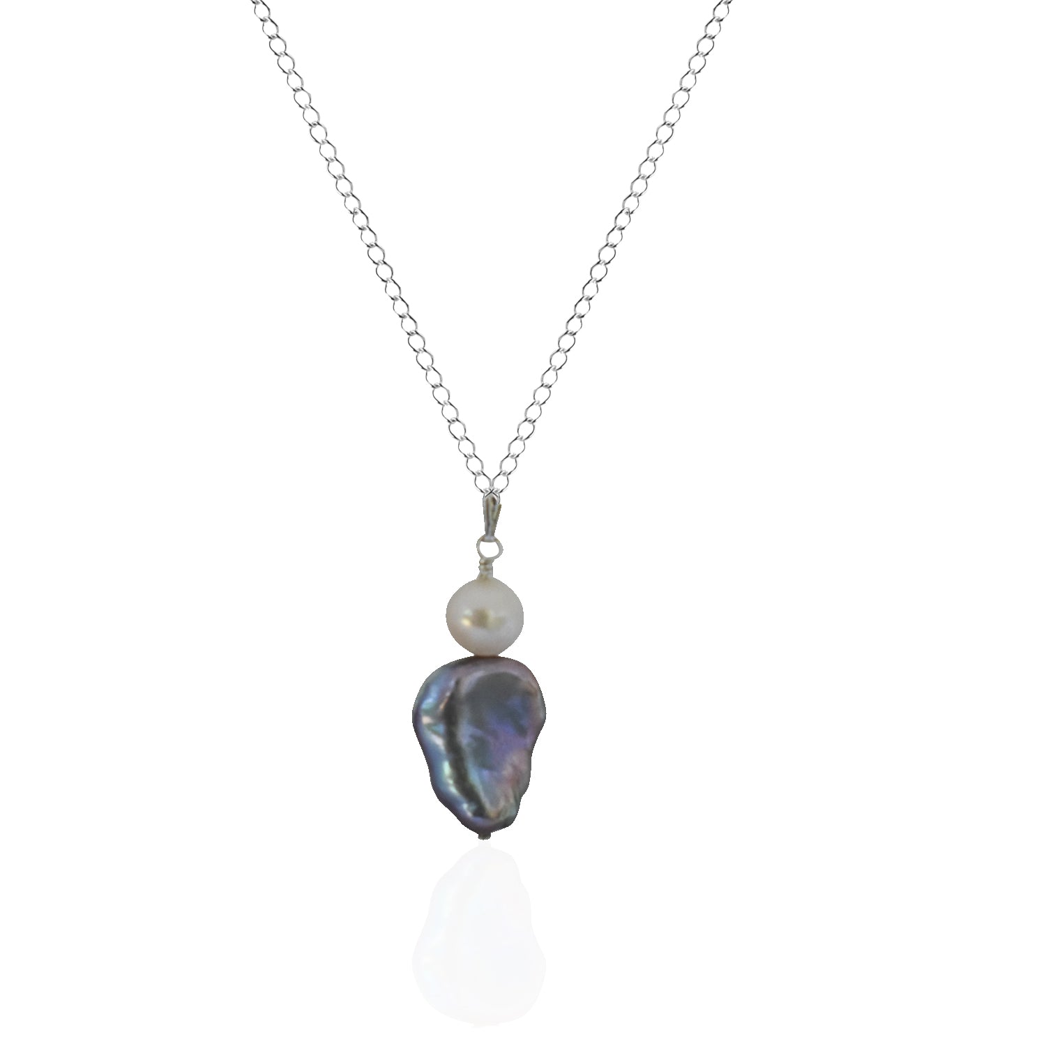 Silver Freshwater Pearl 925 Sterling Silver Necklace | by nlanlaVictory-0