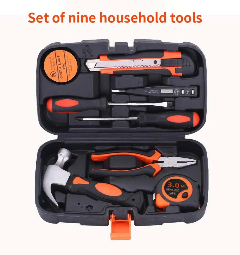 Professional Hand Tool Box Set – Socket Wrench, Screwdriver & Household Kit