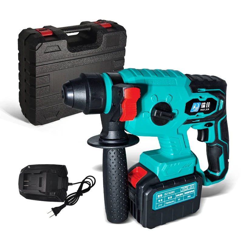 21V Cordless Hammer Drill – Brushless, 6000mAh, Concrete Ready