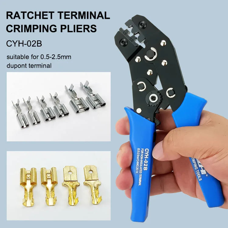 SN-02B Crimping Pliers – 0.5–2.5mm² Insulated Terminal Crimp Tool