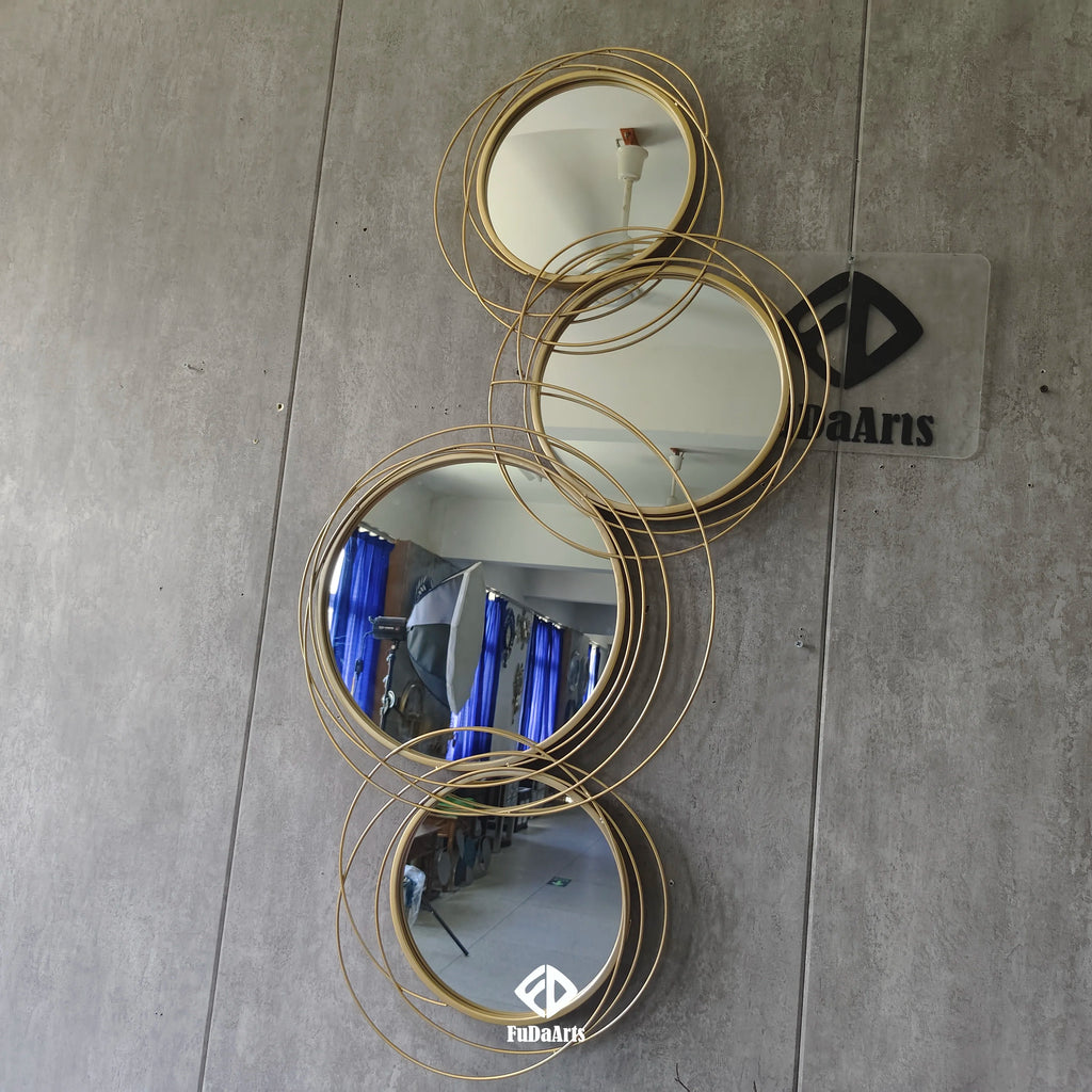 107x53cm Manufacturer Factory Price Light Luxury 3d Wall Hanging Mirrored Decorative Large Gold Metal Handicraft Art Home Decor