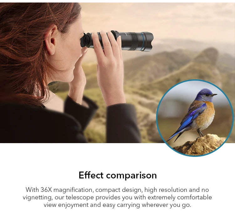 APEXEL optic phone mobile camera lens 36x telephoto telescope lens monocular+ selfie tripod for iPhone Huawei all Smartphones