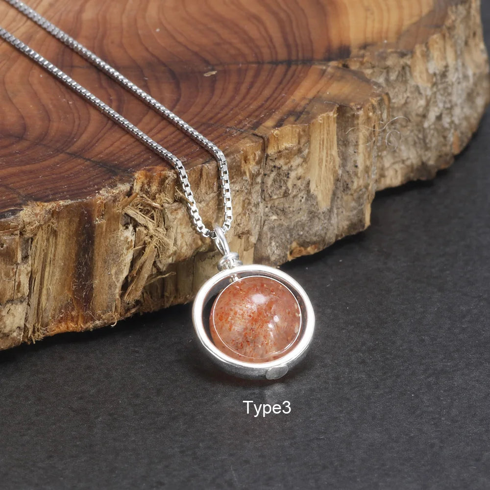 Real Pure 925 Sterling Silver Labradorite Pendant Necklace With Box Chain Simple Elegant Natural Gemstone Collier For Women