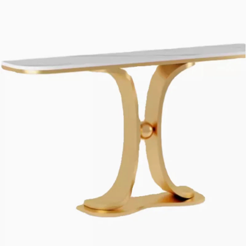 Sturdy & Durable IB404 Metal Base Marble Top Hall Console Desk Modern Design for Home or Hotel for Living Room Use