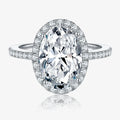 Ruizuan Silver Jewellery Collection Engagement Promise Wedding Rings 925 Sterling Silver Oval Cut Moissanite Classic Style GRA