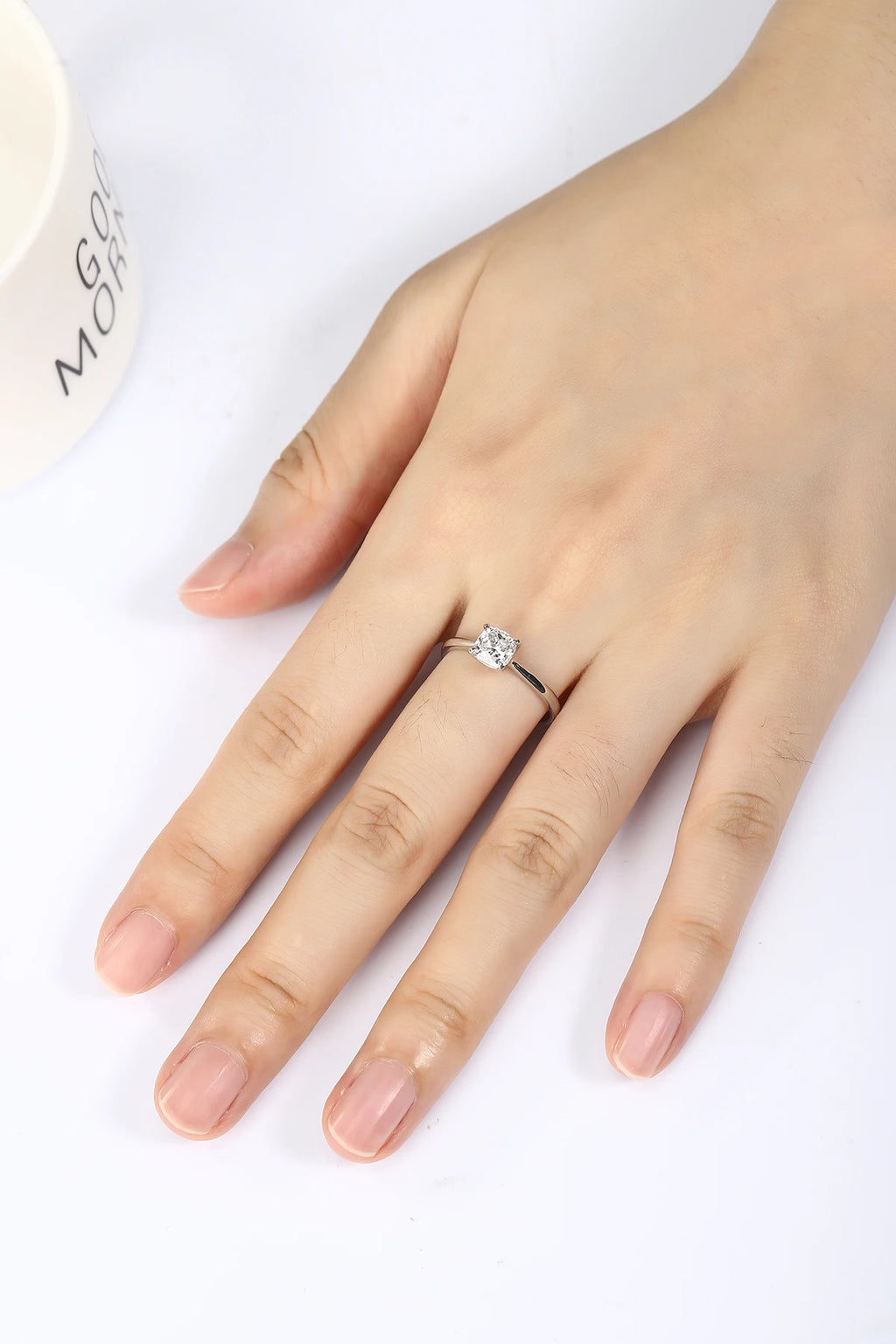 Lab Grown Diamond Ring Platinum PT950 Cushion Wedding Everyday Wear Gift Fine Jewellery Can Be Customised Double Claw