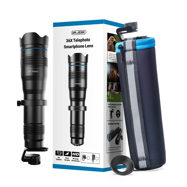 APEXEL optic phone mobile camera lens 36x telephoto telescope lens monocular+ selfie tripod for iPhone Huawei all Smartphones