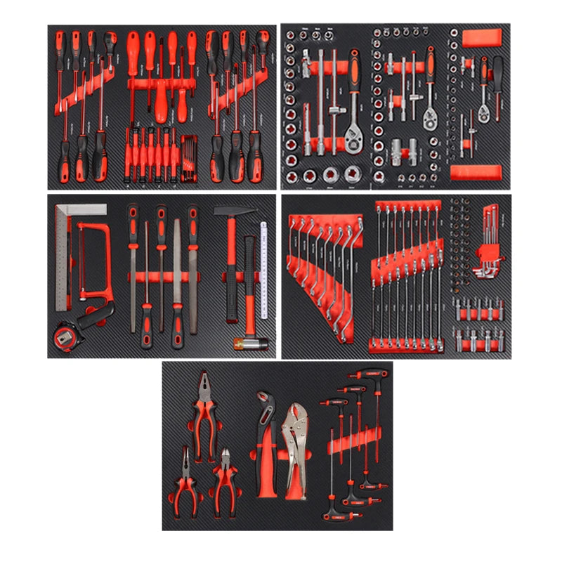 196-Piece CRV Hand Tool Set – Workshop Kit with EVA Tray Storage