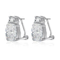 Dylam High Top Jewelry 925 Sterling Silver 8A Crushed Iced Out Cut Zirconia Clip-on Stud Earrings Jewellery for Women