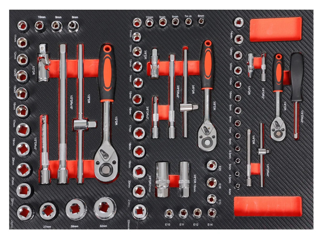 196-Piece CRV Hand Tool Set – Workshop Kit with EVA Tray Storage