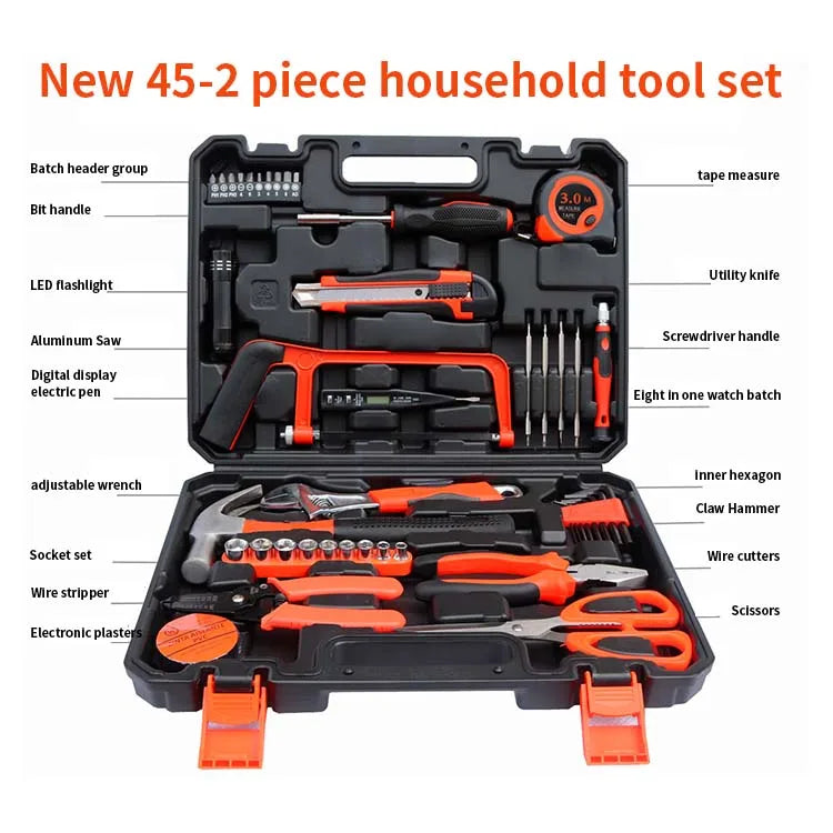 Professional Iron Hand Tools Hardware Combination Tool Box Set Socket Wrench Screwdriver Household Kit