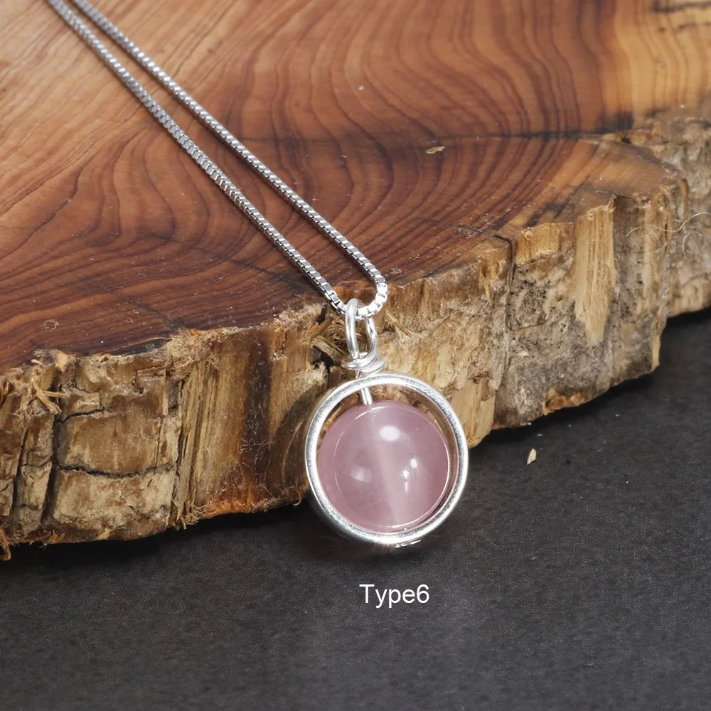 Real Pure 925 Sterling Silver Labradorite Pendant Necklace With Box Chain Simple Elegant Natural Gemstone Collier For Women