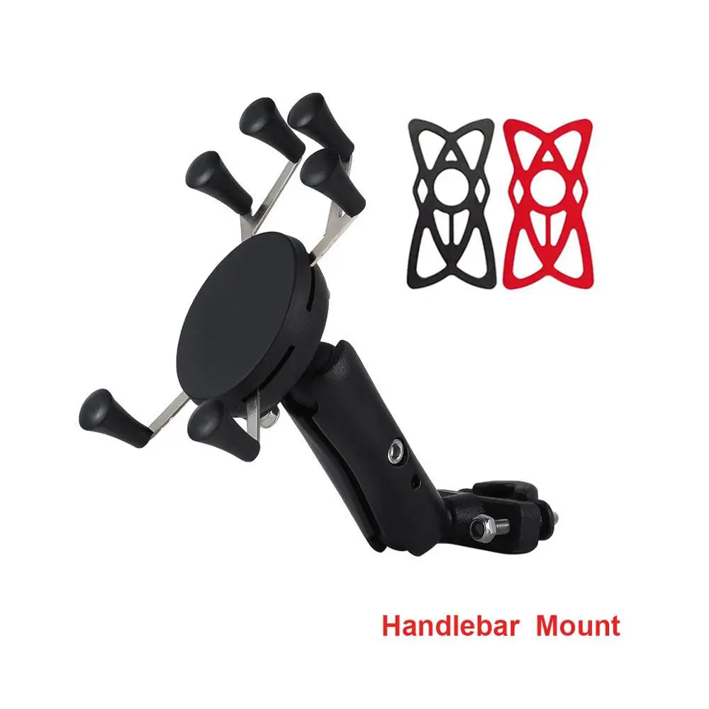 Bike Motorcycle Phone Holder Mount 360° Rotatable Motorbike Handlebar Phone Mount Stand Adjustable Mobile Cell Phone Holder