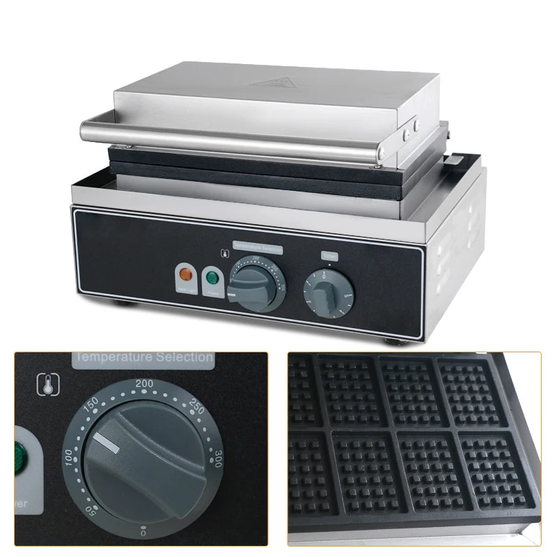 10-Grid Belgian Waffle Maker – Heavy Duty Stainless Steel, 550W