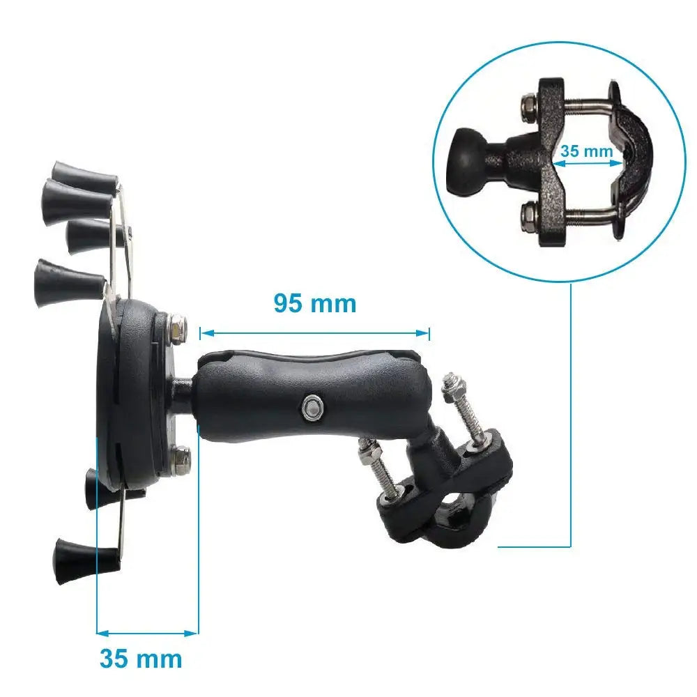 Bike Motorcycle Phone Holder Mount 360° Rotatable Motorbike Handlebar Phone Mount Stand Adjustable Mobile Cell Phone Holder