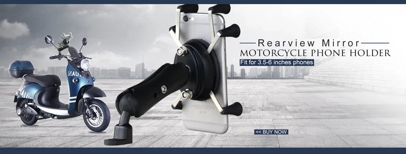 Bike Motorcycle Phone Holder Mount 360° Rotatable Motorbike Handlebar Phone Mount Stand Adjustable Mobile Cell Phone Holder