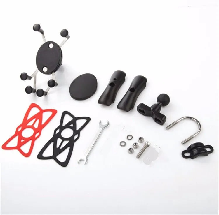 Bike Motorcycle Phone Holder Mount 360° Rotatable Motorbike Handlebar Phone Mount Stand Adjustable Mobile Cell Phone Holder