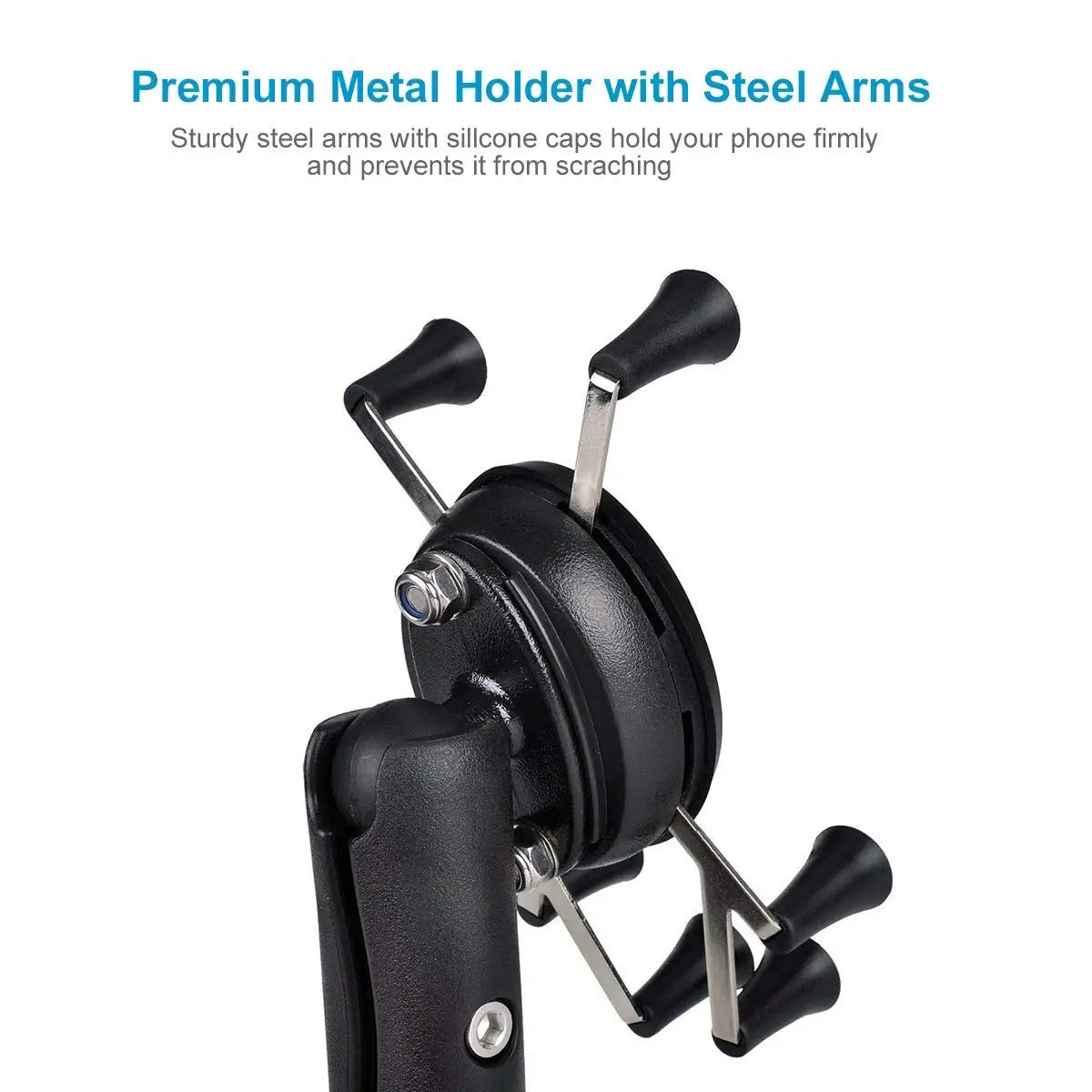 Bike Motorcycle Phone Holder Mount 360° Rotatable Motorbike Handlebar Phone Mount Stand Adjustable Mobile Cell Phone Holder