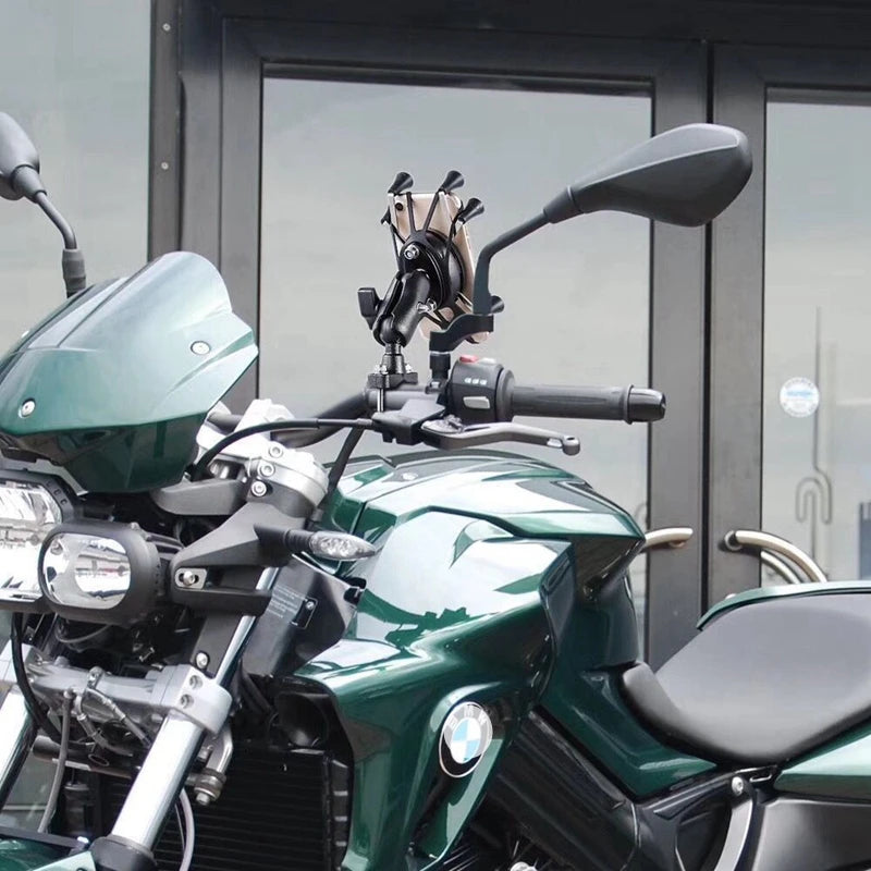 Bike Motorcycle Phone Holder Mount 360° Rotatable Motorbike Handlebar Phone Mount Stand Adjustable Mobile Cell Phone Holder