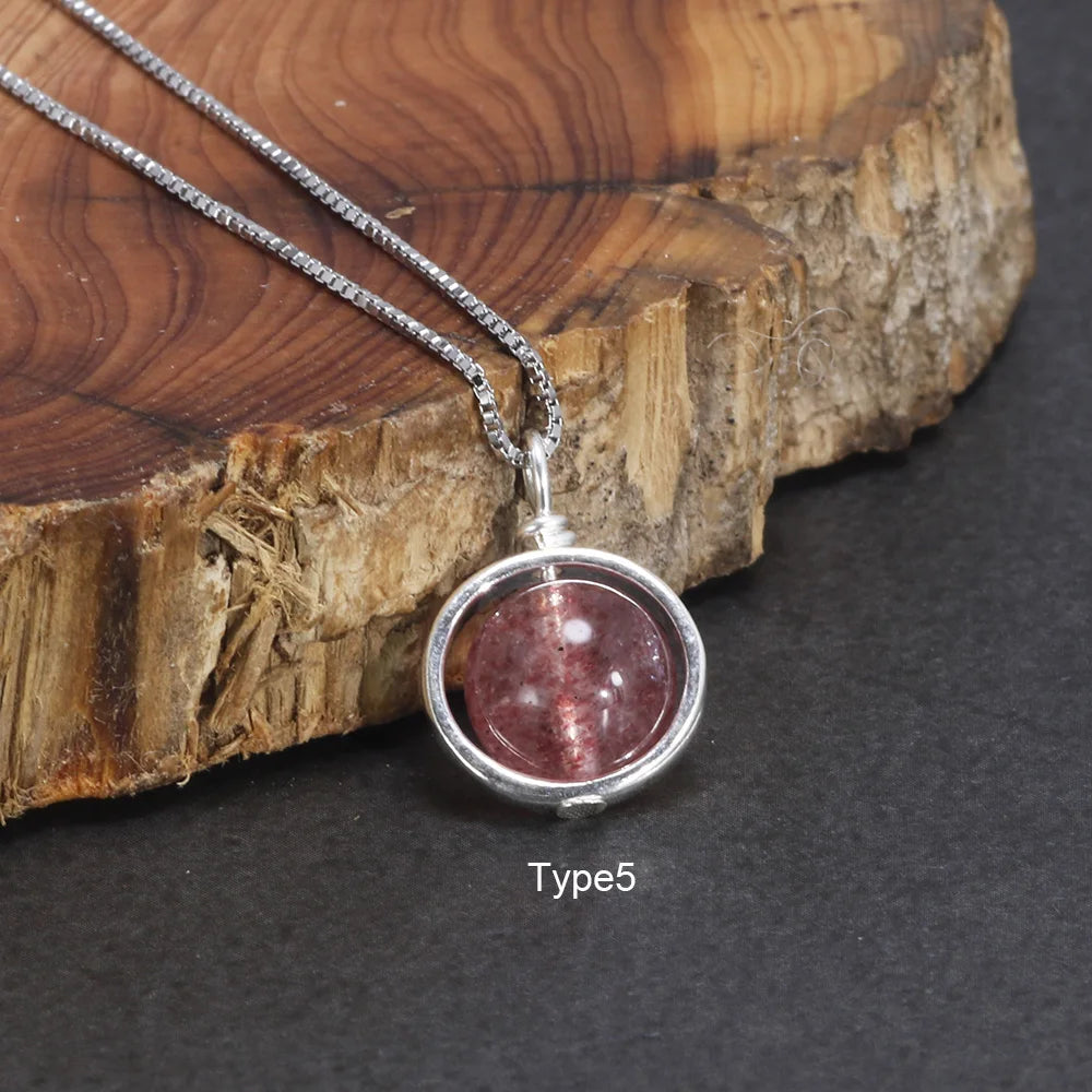Real Pure 925 Sterling Silver Labradorite Pendant Necklace With Box Chain Simple Elegant Natural Gemstone Collier For Women