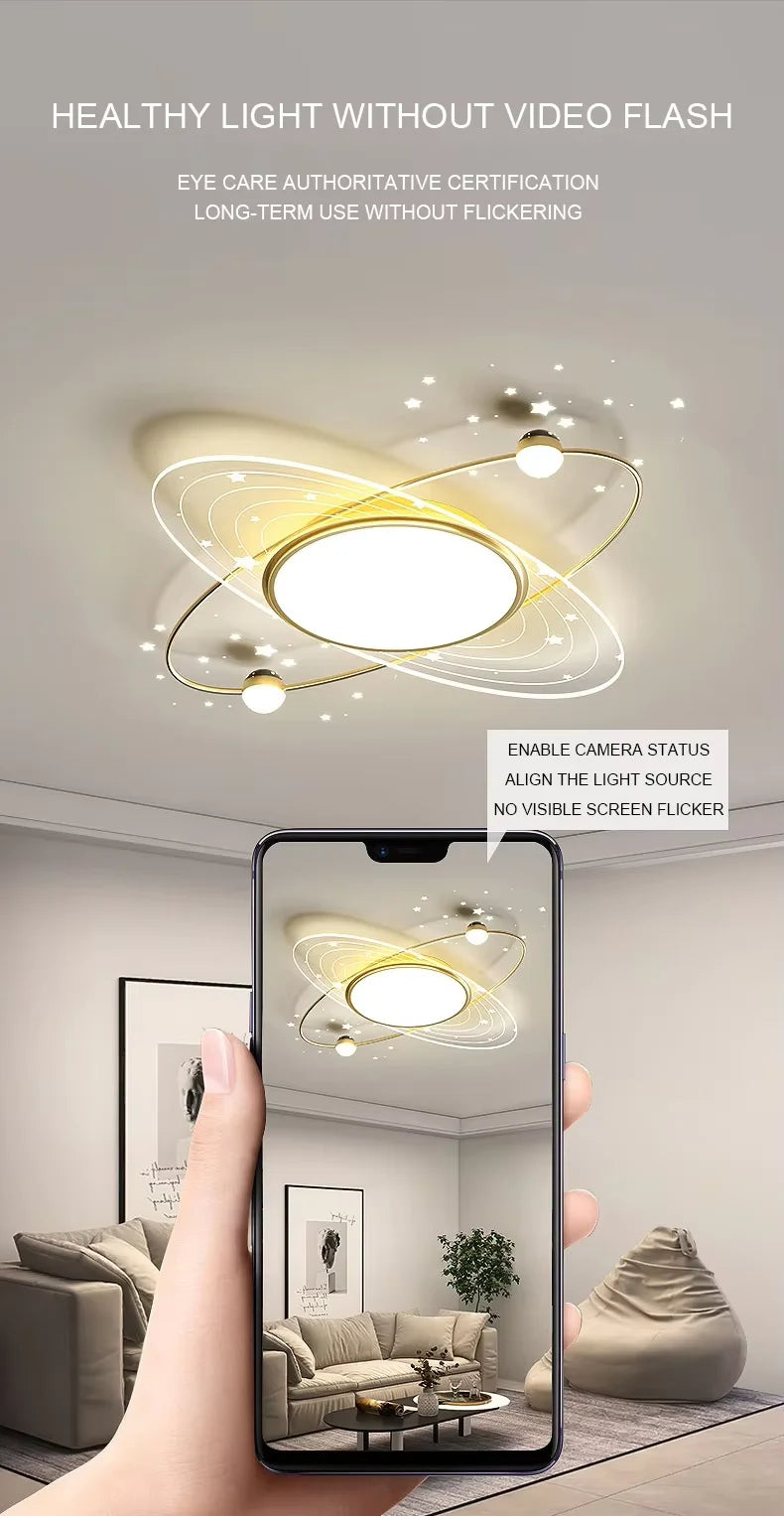 Creative Starry Effects LED Ceiling Light – Luxury Bedroom & Living Room Indoor Lamp