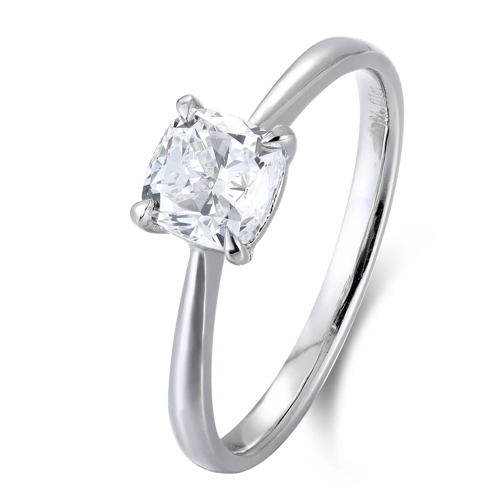 Lab Grown Diamond Ring Platinum PT950 Cushion Wedding Everyday Wear Gift Fine Jewellery Can Be Customised Double Claw