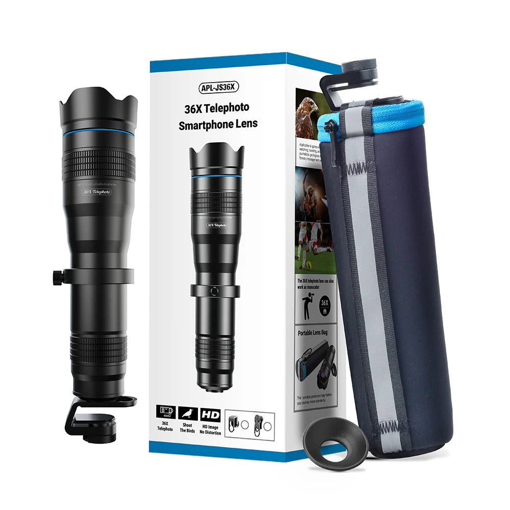 APEXEL optic phone mobile camera lens 36x telephoto telescope lens monocular+ selfie tripod for iPhone Huawei all Smartphones