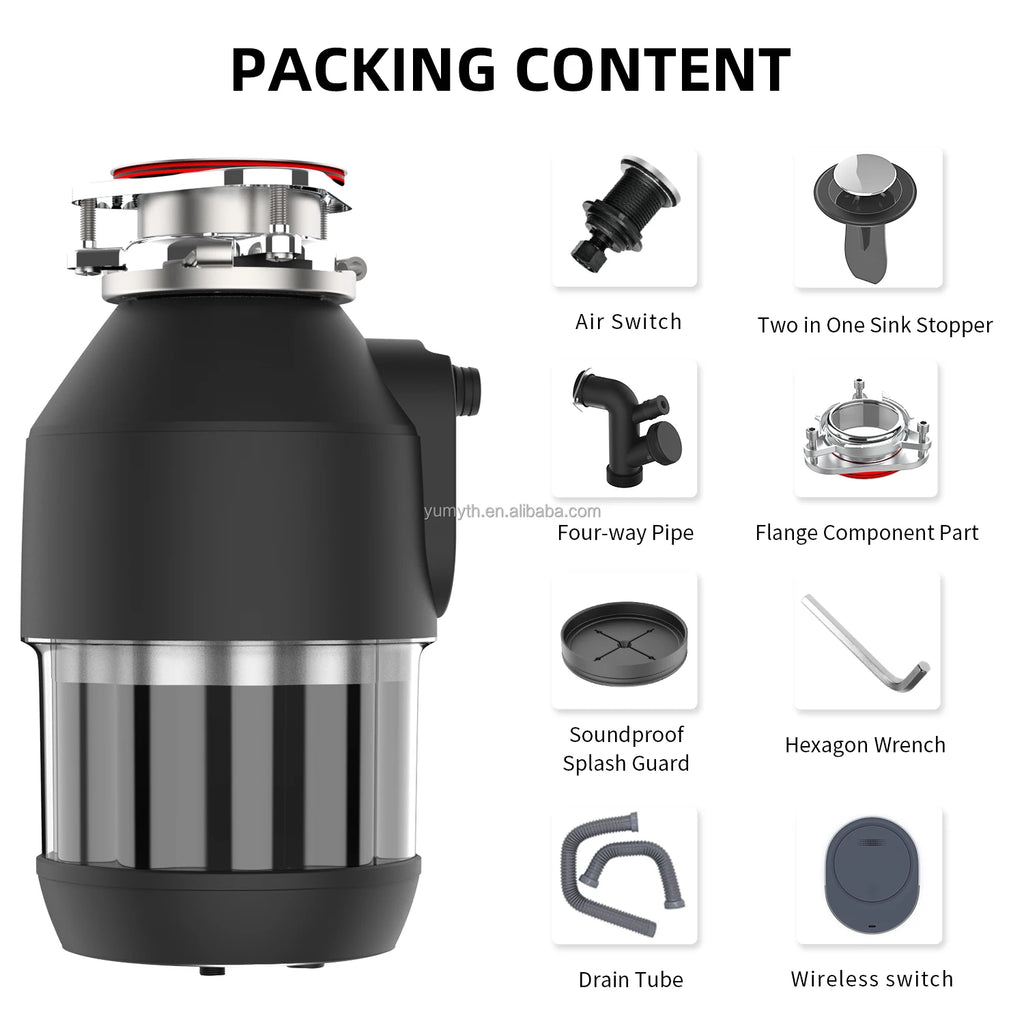 Under-Sink Food Waste Disposer – 6-Stage Grinding, 550W