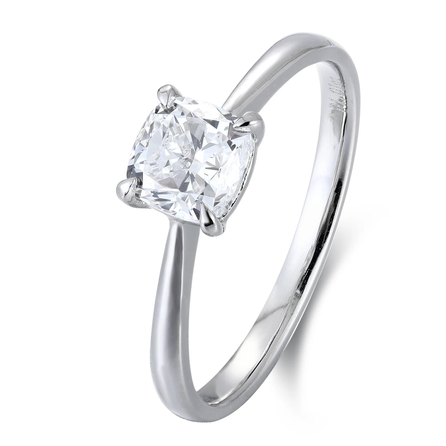 Lab Grown Diamond Ring Platinum PT950 Cushion Wedding Everyday Wear Gift Fine Jewellery Can Be Customised Double Claw