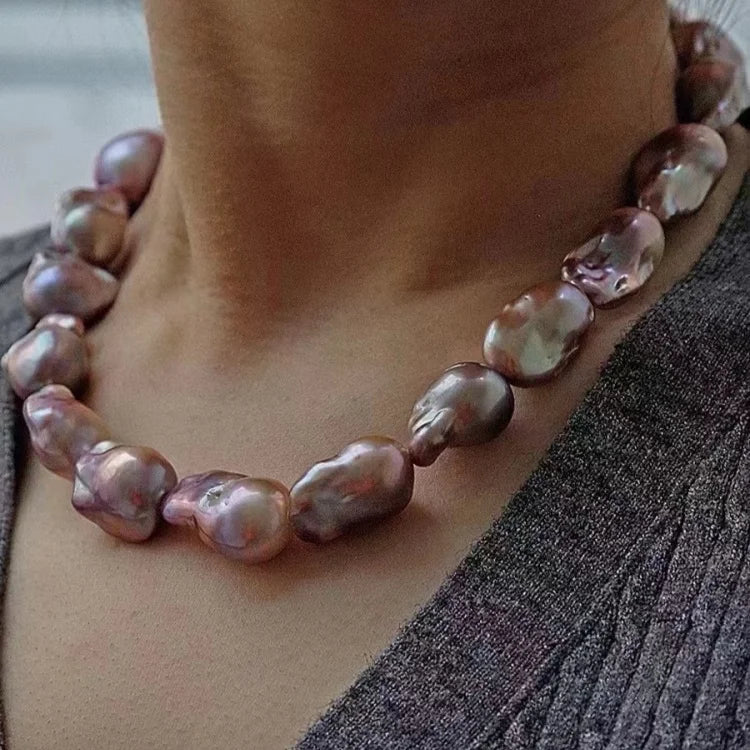 SGARIT Fine Jewelry Classic Design Pearl Jewelry Colorful Baroque Pearl Beaded 45CM Necklace Baroque Earrings Jewellery for Gift