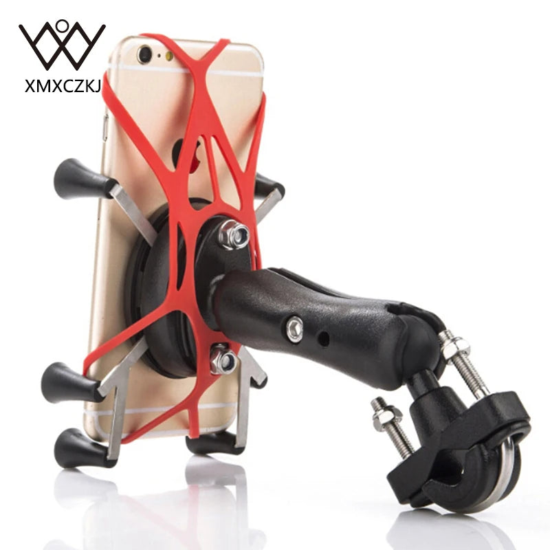 Bike Motorcycle Phone Holder Mount 360° Rotatable Motorbike Handlebar Phone Mount Stand Adjustable Mobile Cell Phone Holder