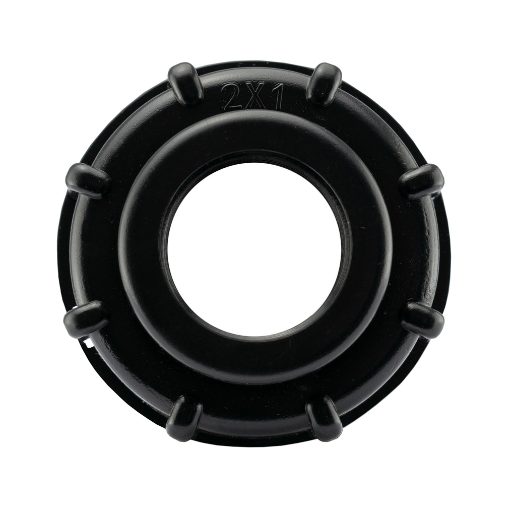 IBC 2” S60X6 Cap with Large Plastic Valve and MDPE Elbow 32mm