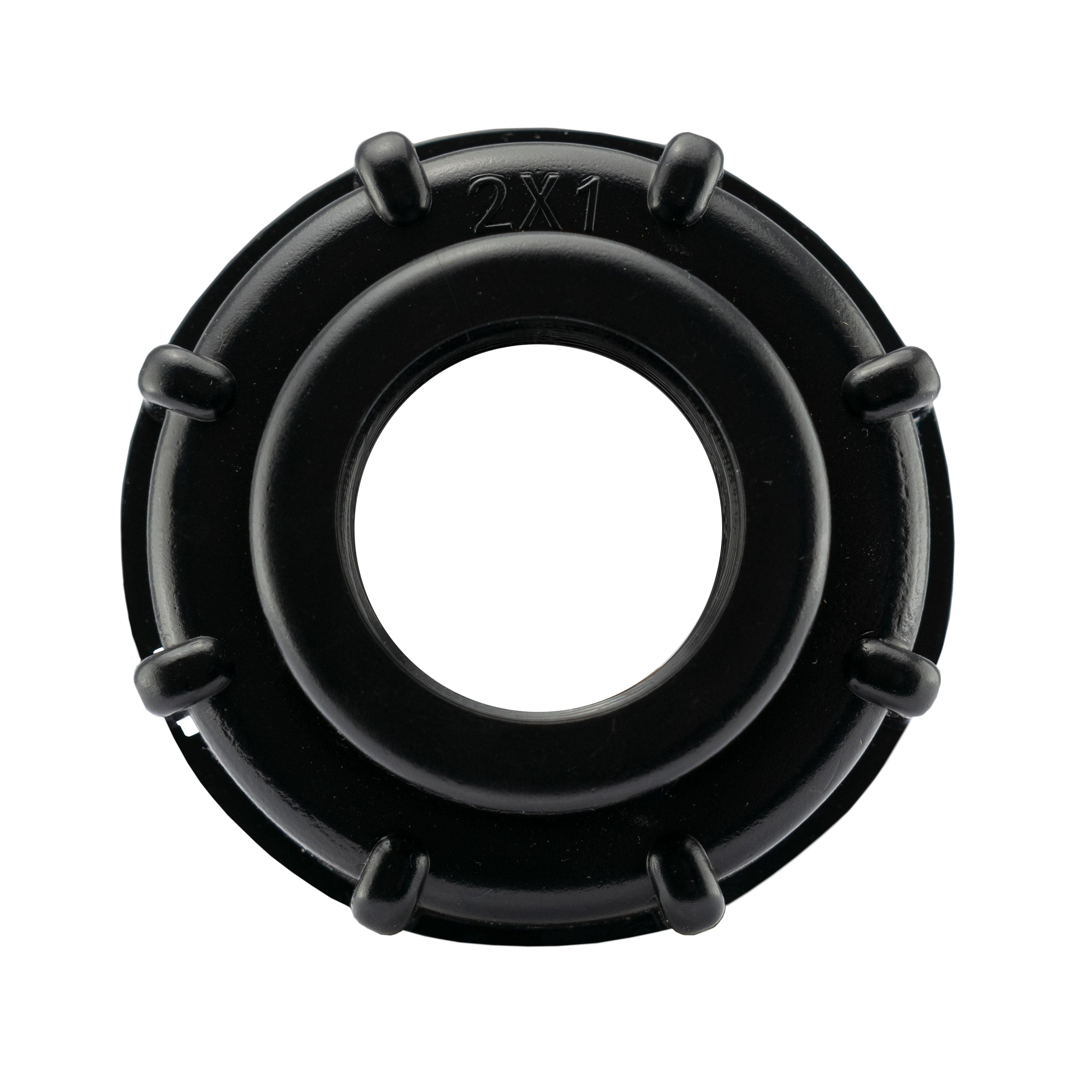 IBC 2” S60X6 Cap with Large Plastic Valve and MDPE Elbow 32mm