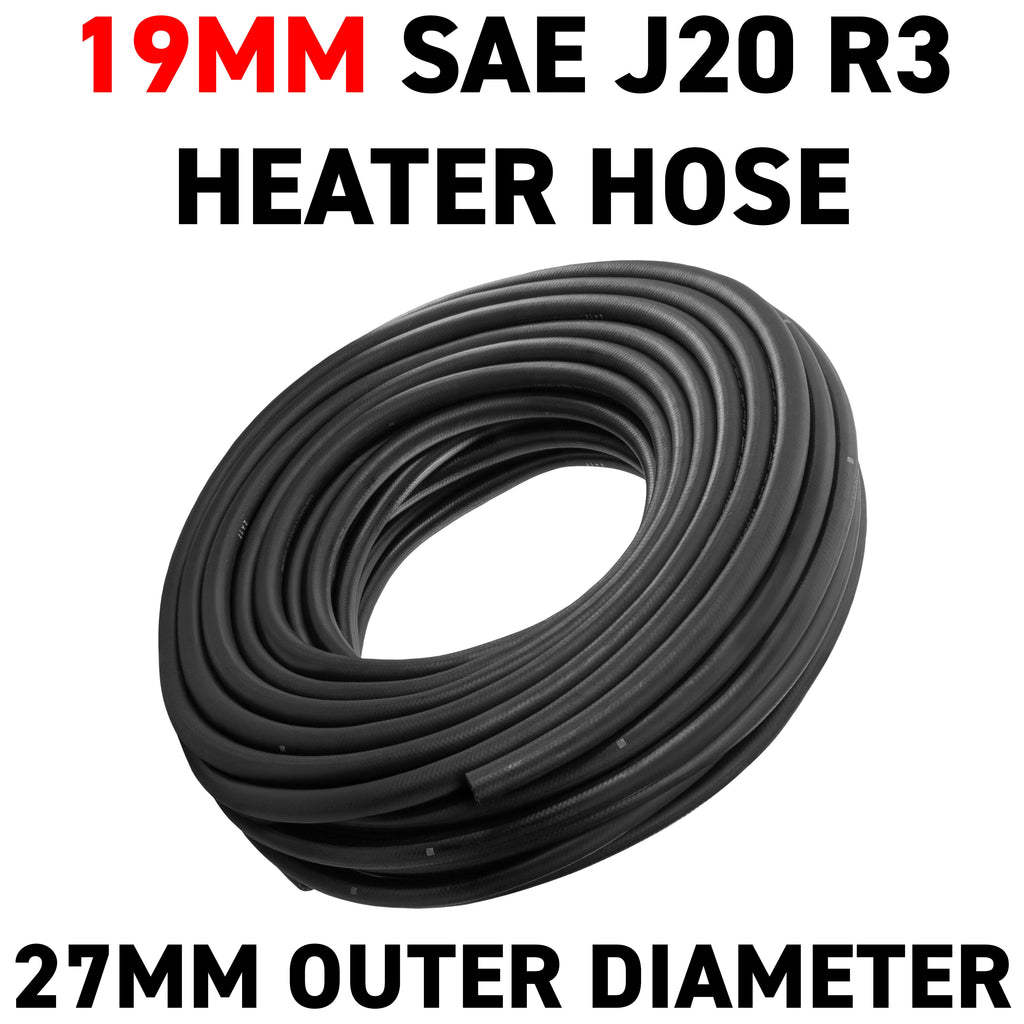 19mm Braided Rubber Heater Hose, SAE J20 R3