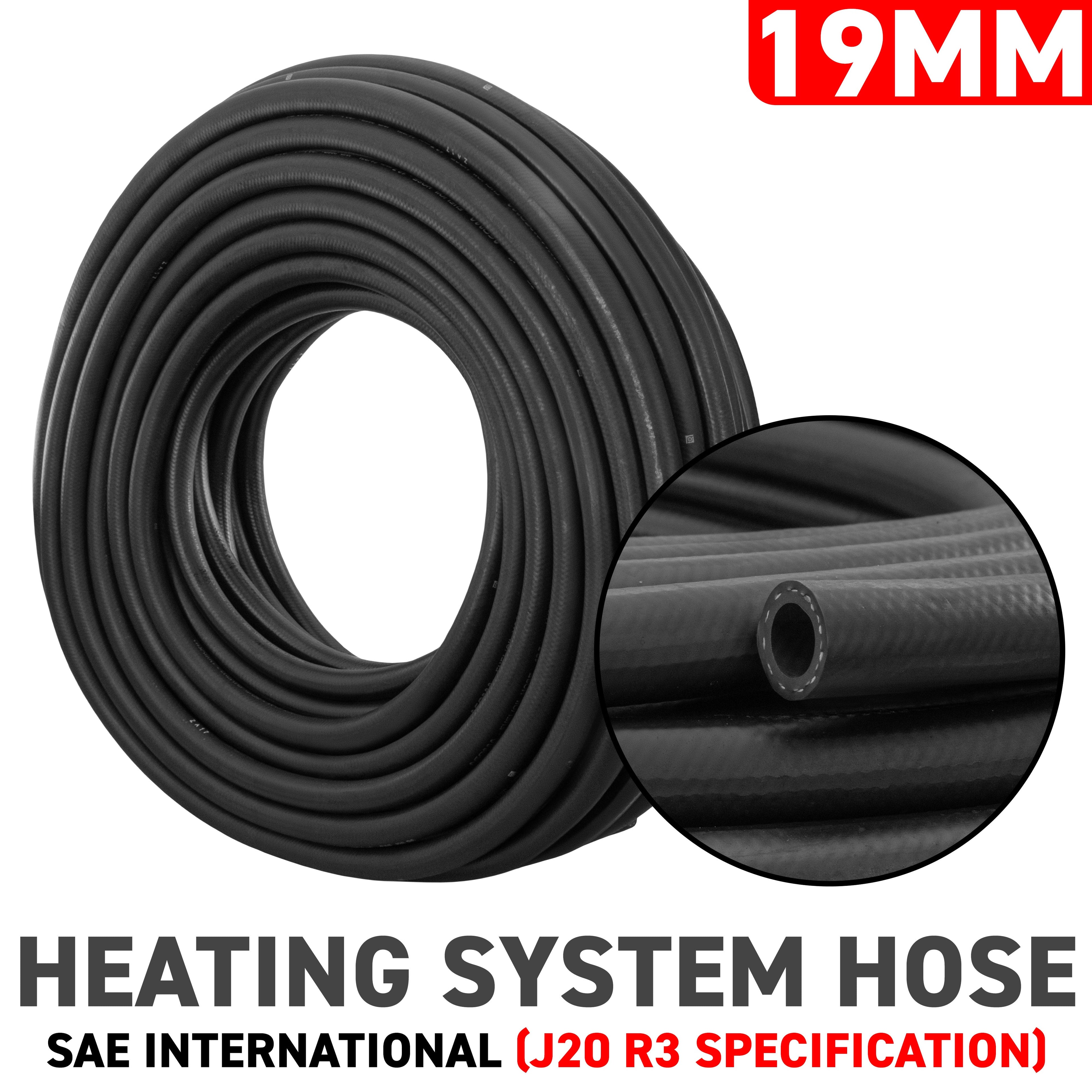 19mm Braided Rubber Heater Hose, SAE J20 R3