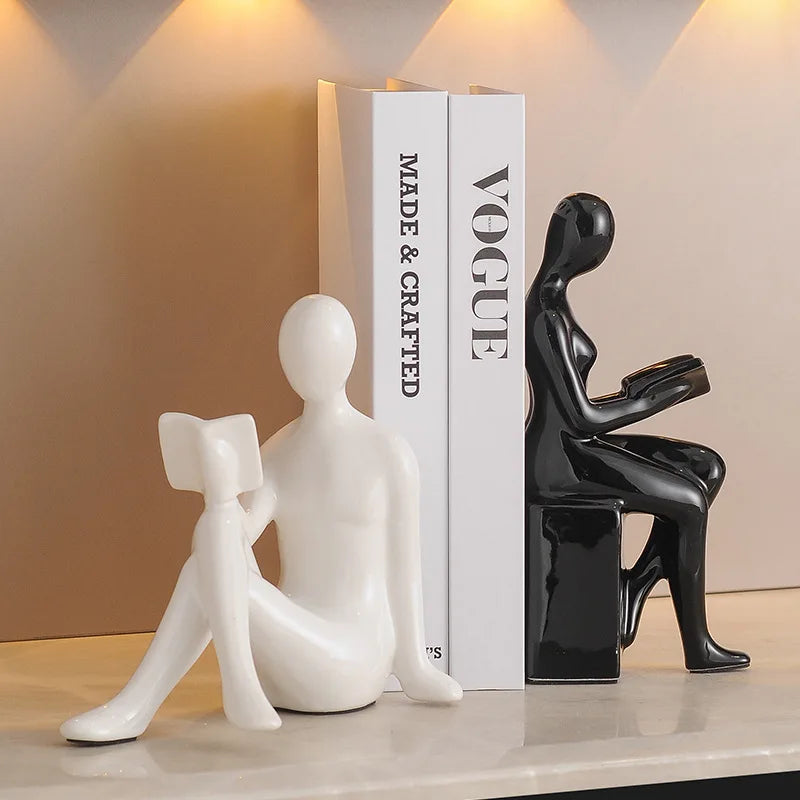 Decoration Crafts Statues Creative Brief Sitting Position Doll Figurine Miniatures Home Room Book Wine Cabinet Desktop Ornament
