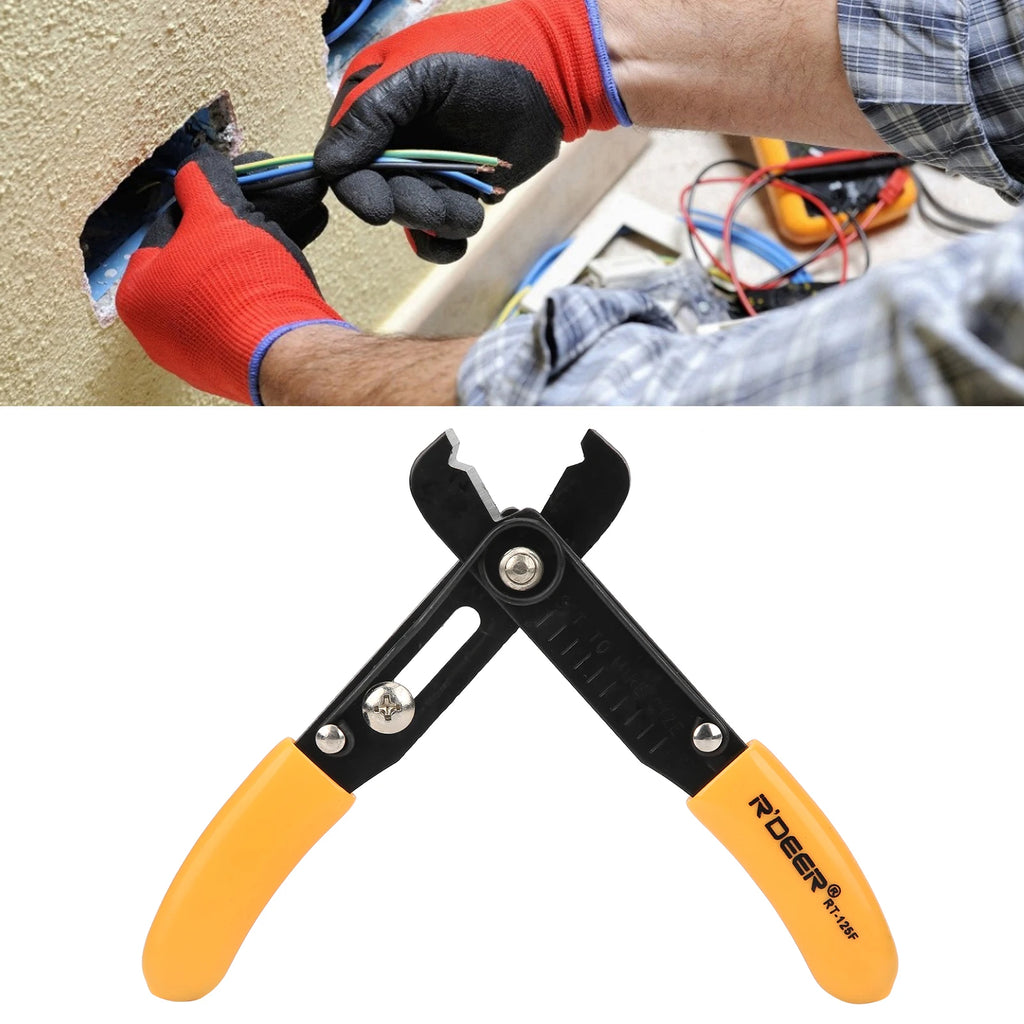 Adjustable Wire Stripper Pliers – 0.5–4.0mm, Yellow Handle